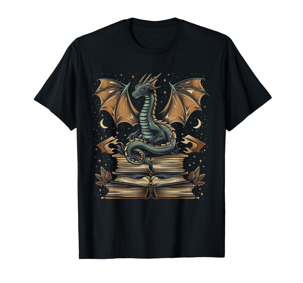 Dragon Fantasy Book Lover Book Nerd T-Shirt - Aesthetic Graphic for Adults - T-Shirt, Sweatshirt, Hoodie