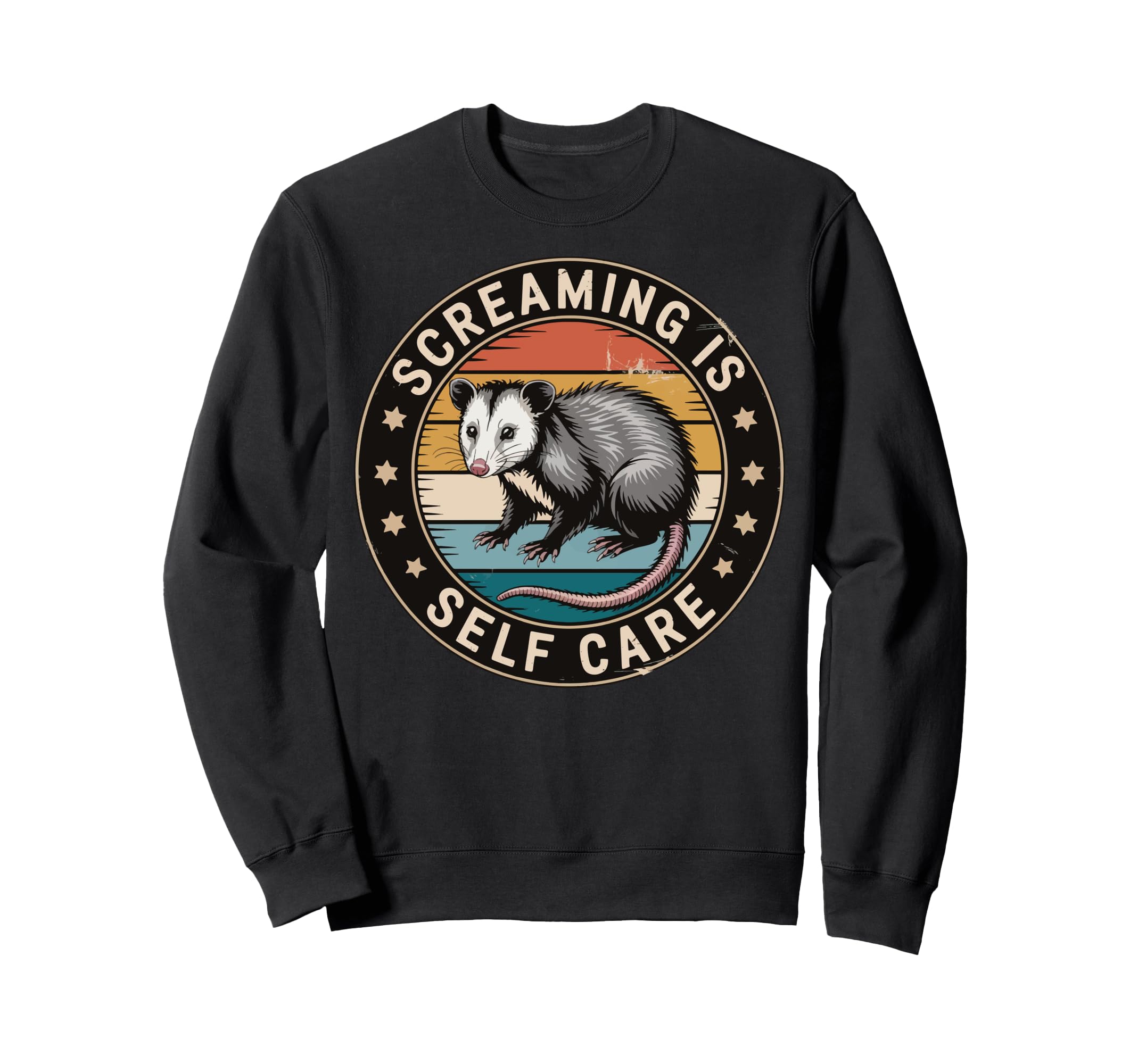 Opossum Therapeutic Screaming Stress Hoodie - Novelty Apparel Men Women - T-Shirt, Sweatshirt, Hoodie