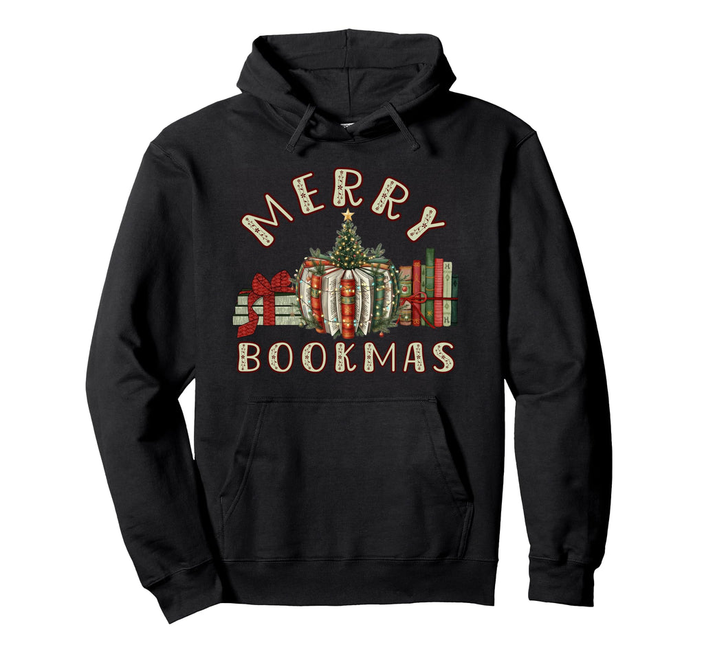 Book Lovers Merry Bookmas Hoodie - Custom Art Print Men Women - T-Shirt, Sweatshirt, Hoodie
