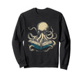 Octopus Reading Book Funny Book Sweatshirt - Custom Art Print for Adults - T-Shirt, Sweatshirt, Hoodie