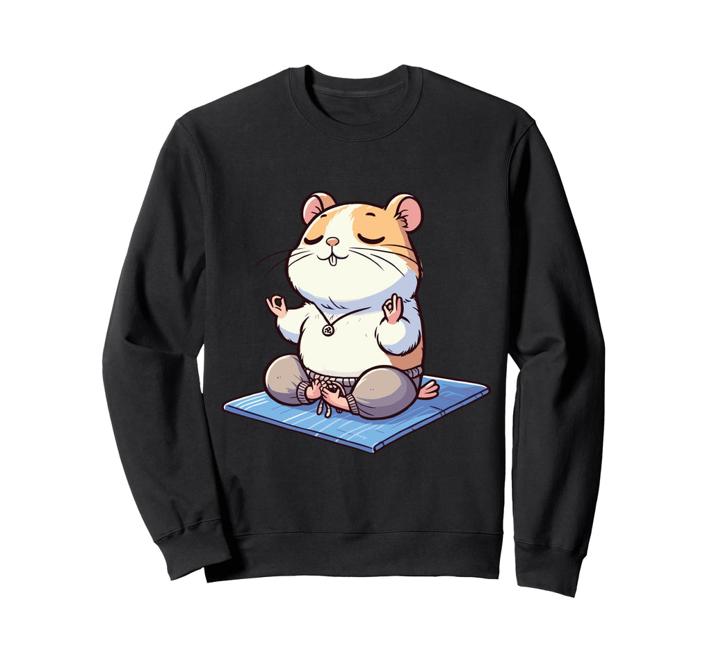 Meditation Hamster Yoga Pose Relaxing Sweatshirt - Novelty Apparel Unisex - T-Shirt, Sweatshirt, Hoodie