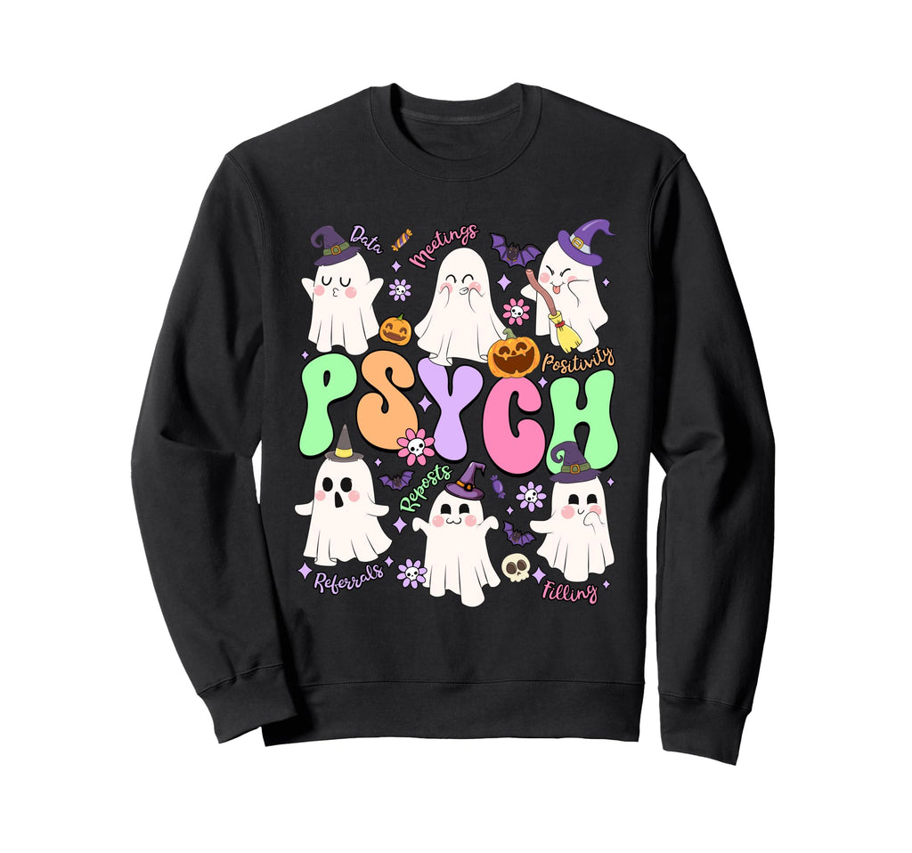 Psych Halloween Spooky Psych Sweatshirt - Custom Art Print Men Women - T-Shirt, Sweatshirt, Hoodie