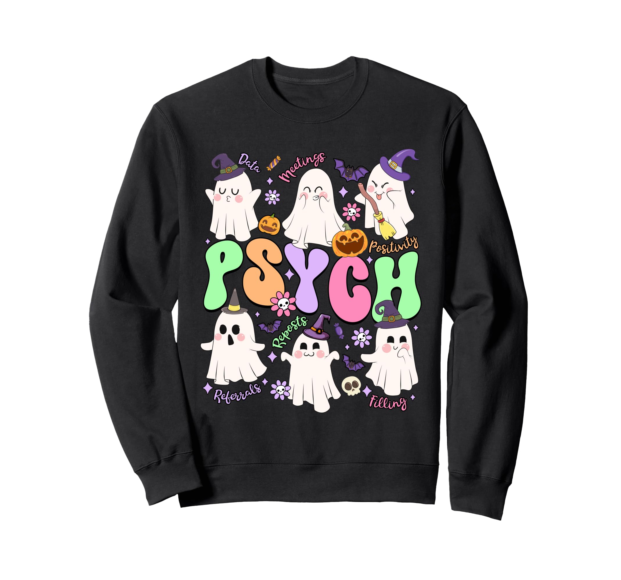 Psych Halloween Spooky Psych Sweatshirt - Custom Art Print Men Women - T-Shirt, Sweatshirt, Hoodie