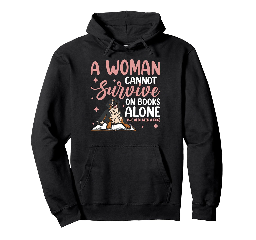 Cannot Survive Books Alone She Also Hoodie - Aesthetic Graphic Men Women - T-Shirt, Sweatshirt, Hoodie