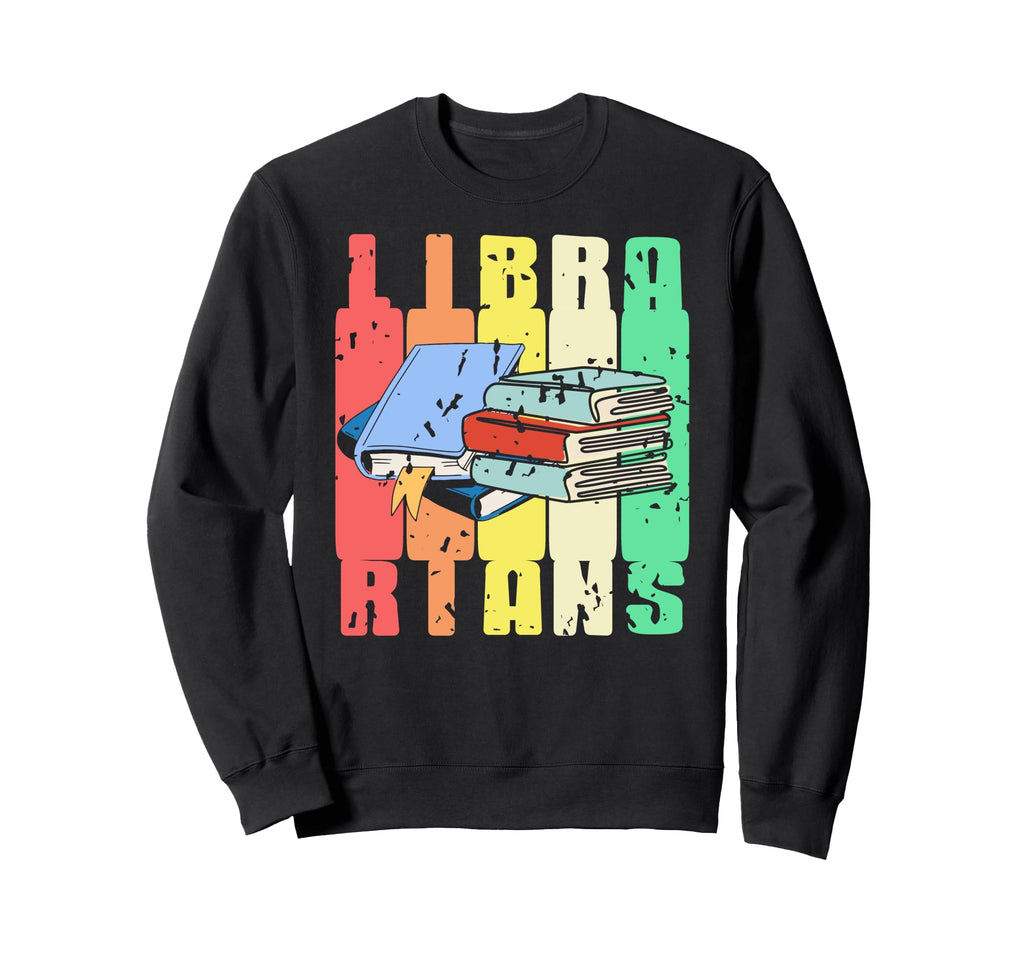 Color Librarians Book Stack Reading Sweatshirt - Aesthetic Graphic Unisex - T-Shirt, Sweatshirt, Hoodie
