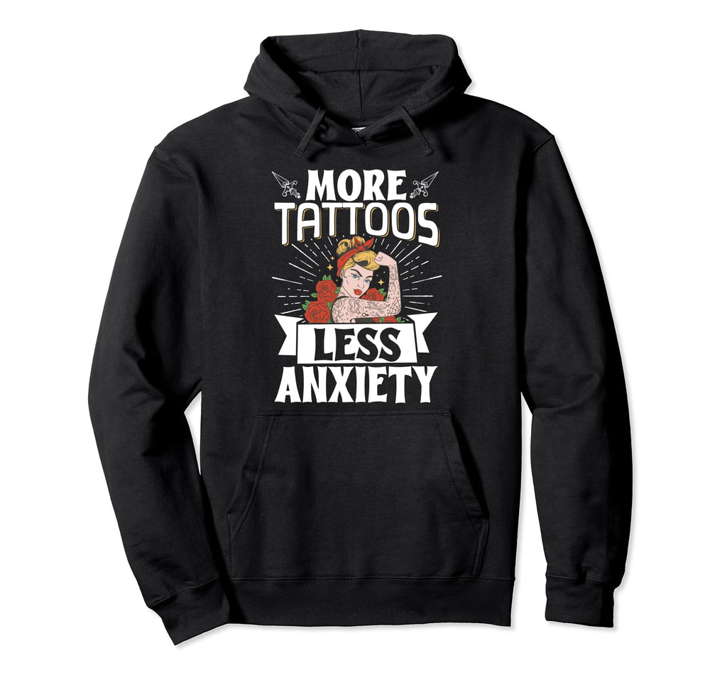 Anxiety Tattoo Inked Mental Health Hoodie - Custom Art Print Men Women - T-Shirt, Sweatshirt, Hoodie