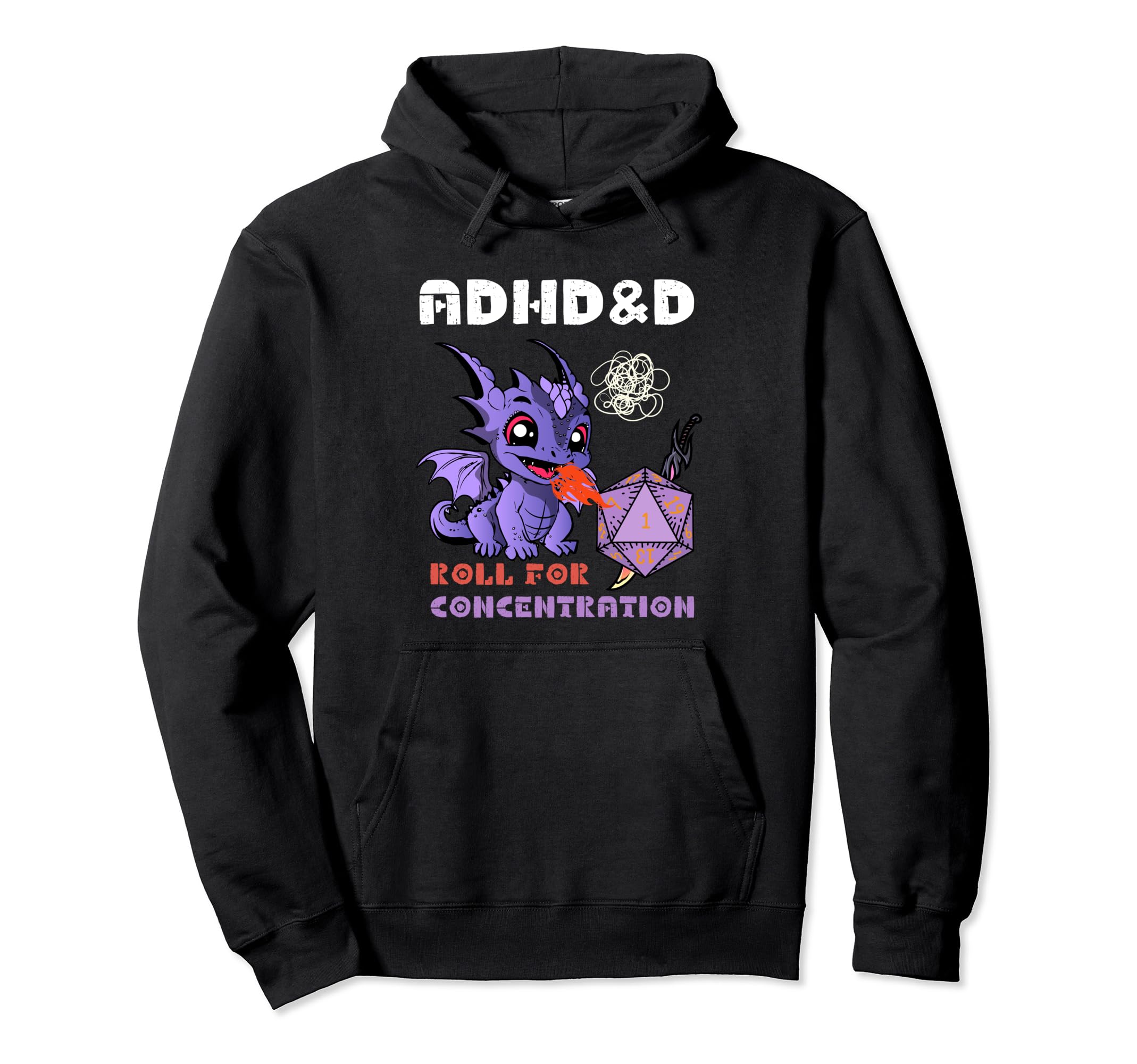 Adhd D Roll Concentration Hoodie - Custom Art Print for Adults - T-Shirt, Sweatshirt, Hoodie