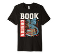 Dragon And Books Bookworm Reading T-Shirt - Casual Everyday Wear Unisex - T-Shirt, Sweatshirt, Hoodie