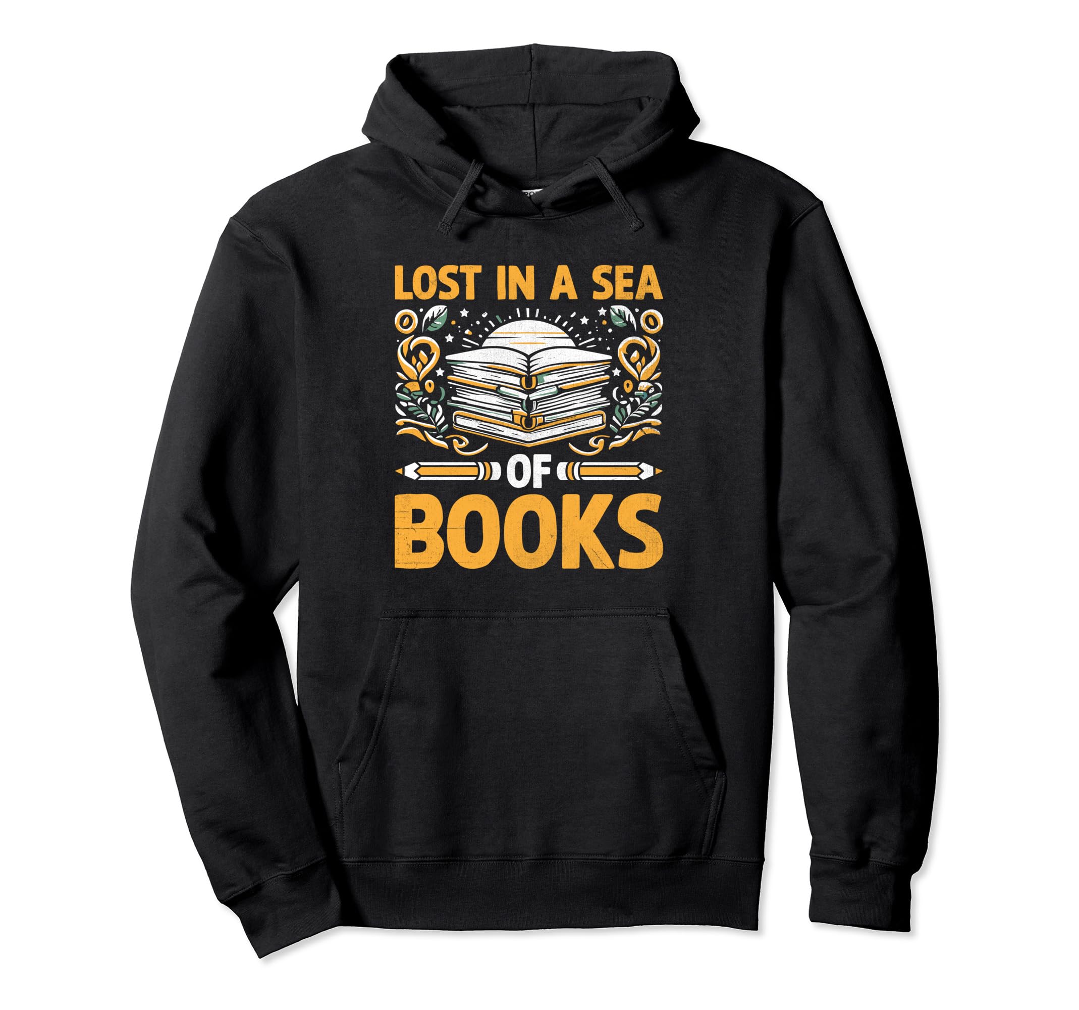 Lost Sea Books Book Reading Bookworm Hoodie - Custom Art Print Unisex - T-Shirt, Sweatshirt, Hoodie