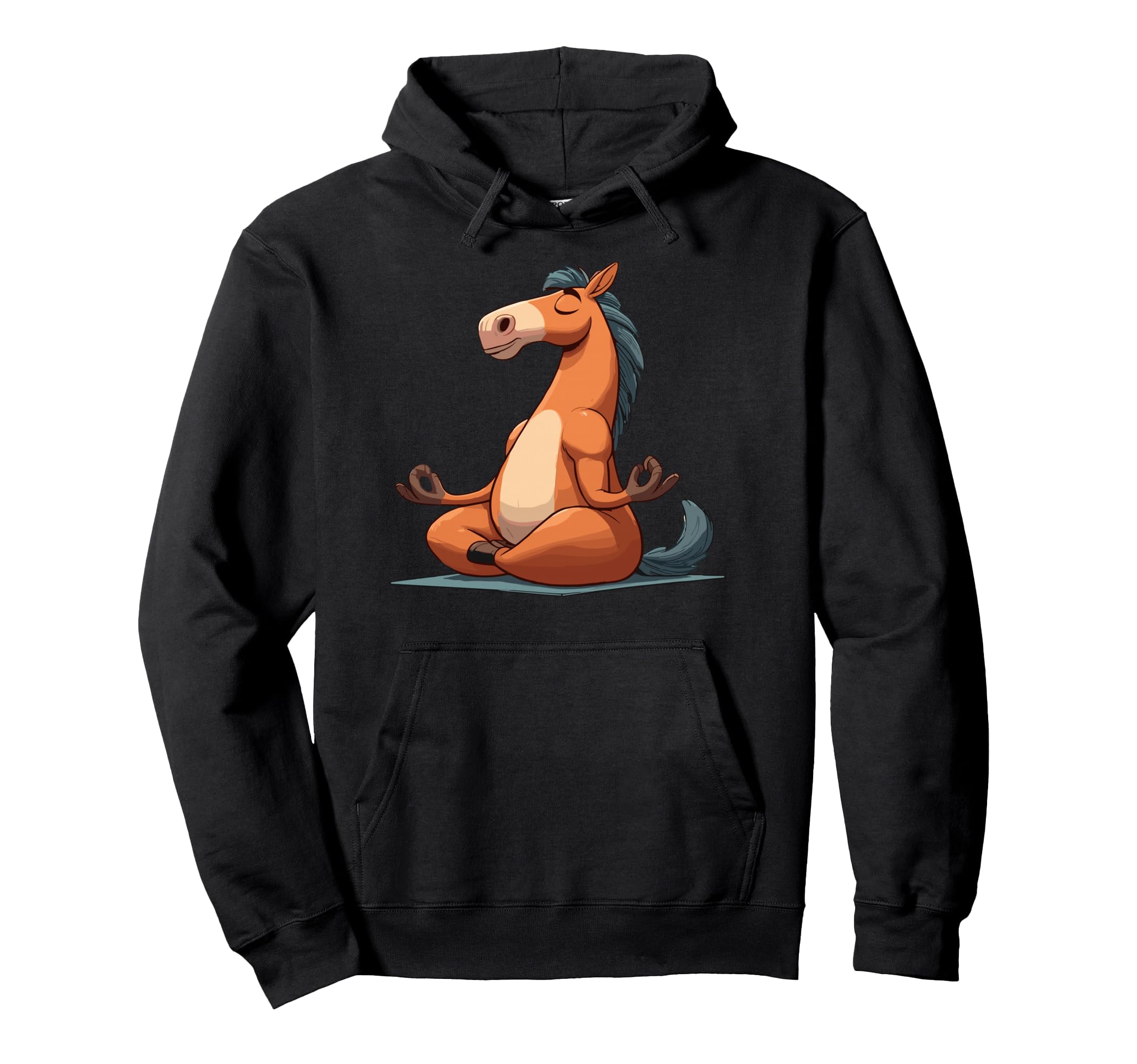 Meditation Horse Yoga Pose Relaxing Hoodie - Fun Novelty Design for Adults - T-Shirt, Sweatshirt, Hoodie