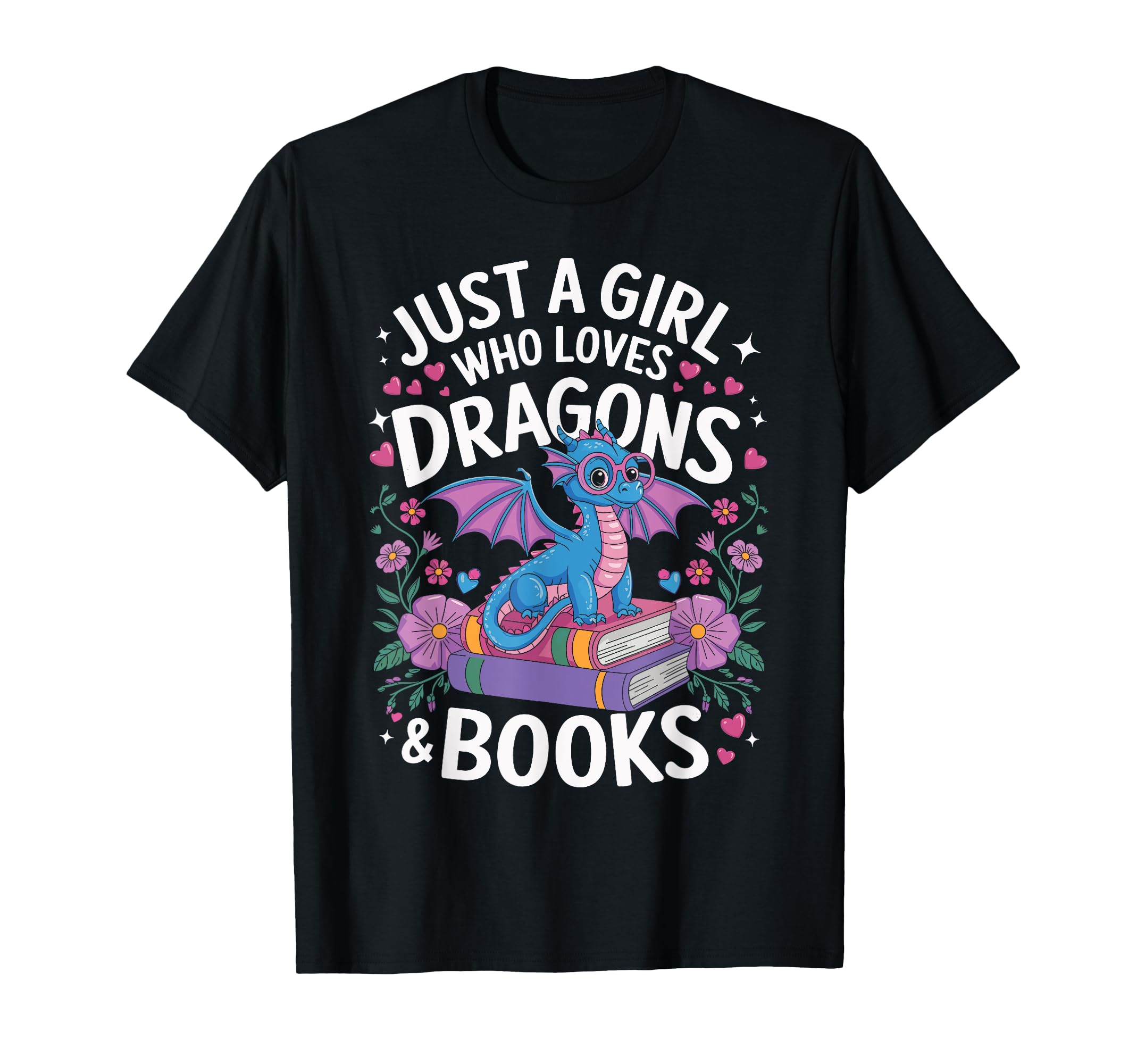 Just Who Loves Dragons And Books T-Shirt - Minimalist Print for Adults - T-Shirt, Sweatshirt, Hoodie