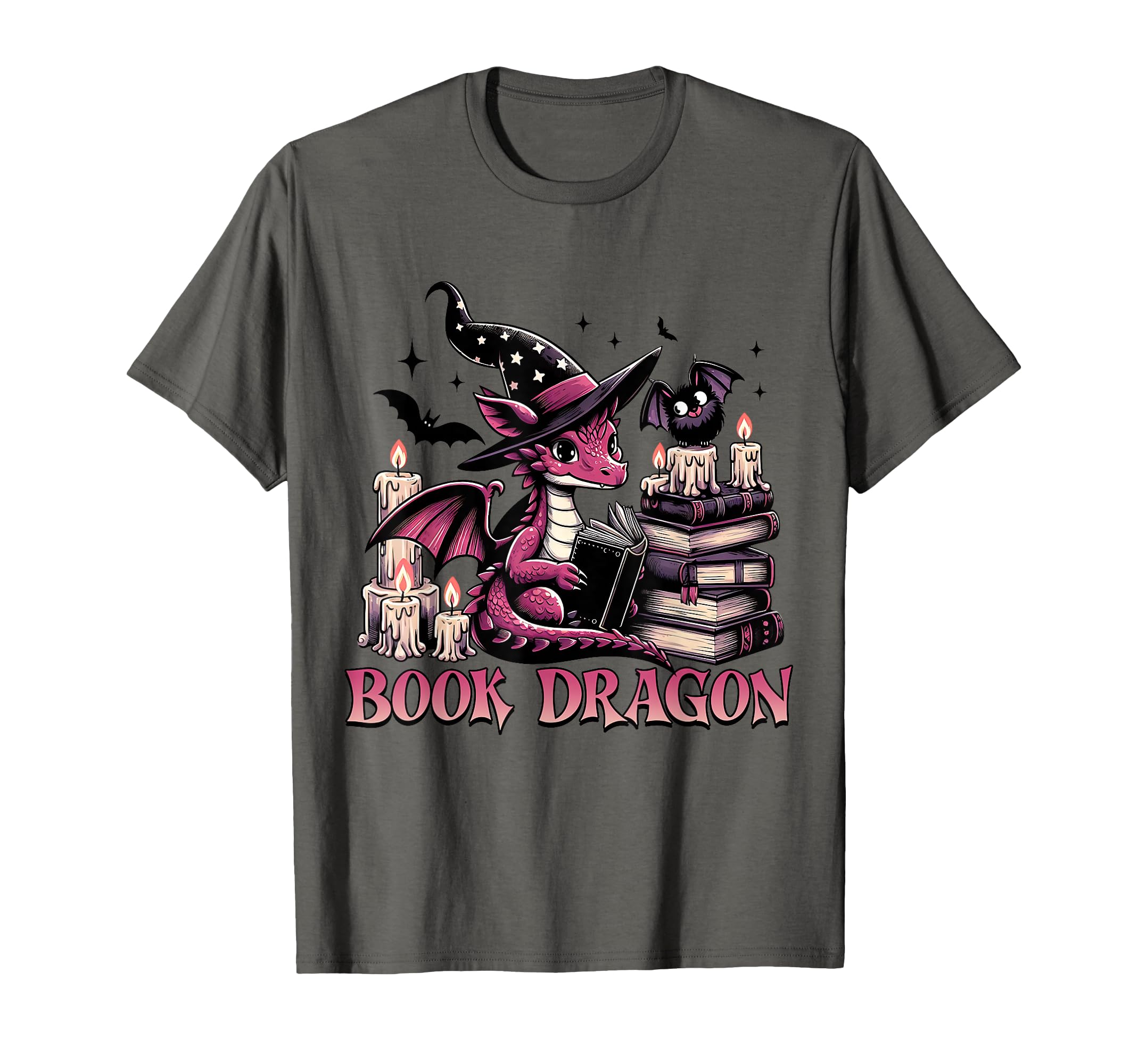 Book Dragon Scary Bookish Reading T-Shirt - Custom Art Print for Adults - T-Shirt, Sweatshirt, Hoodie