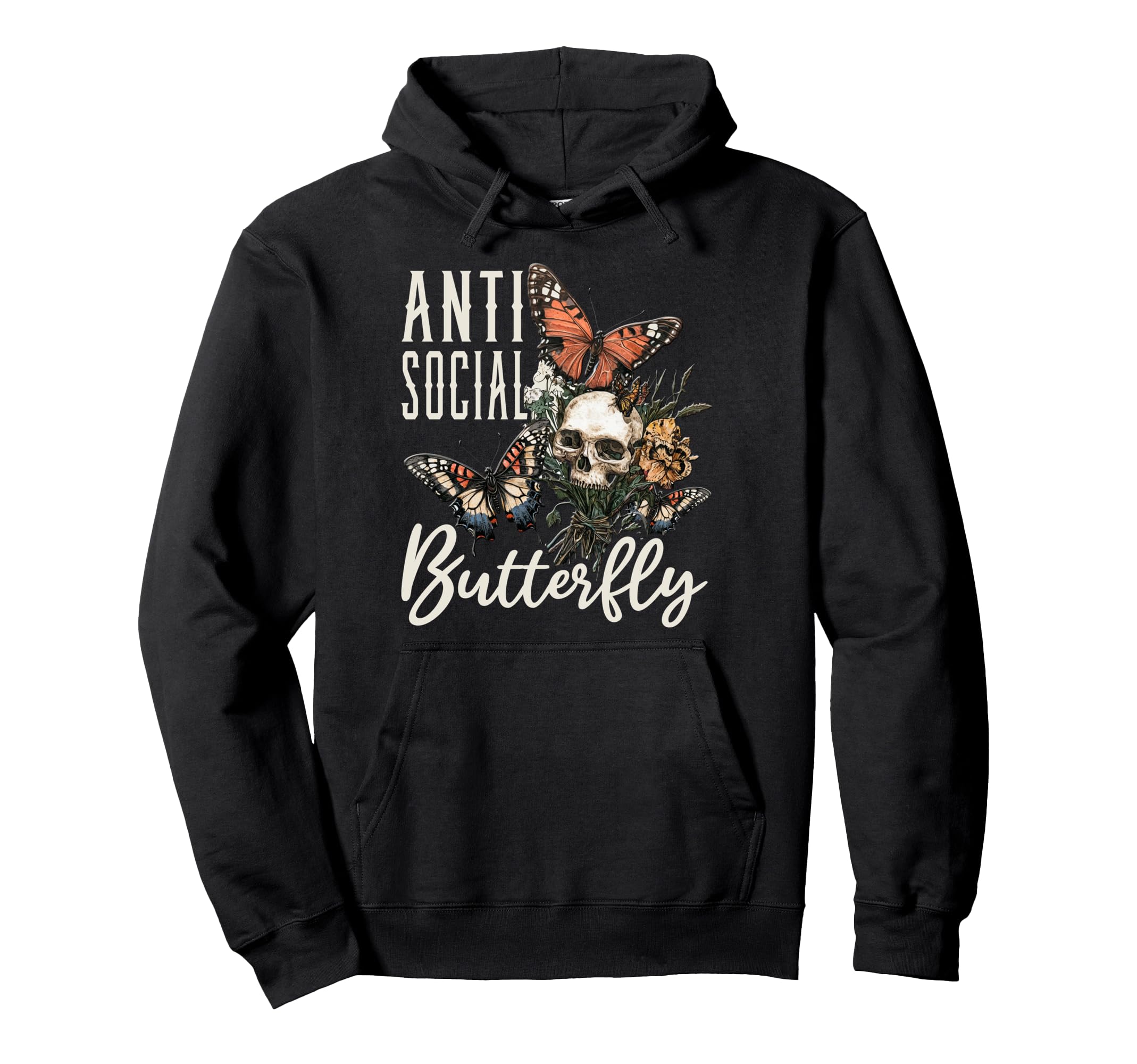 Antisocial Butterfly Hoodie - Novelty Apparel for Adults - T-Shirt, Sweatshirt, Hoodie
