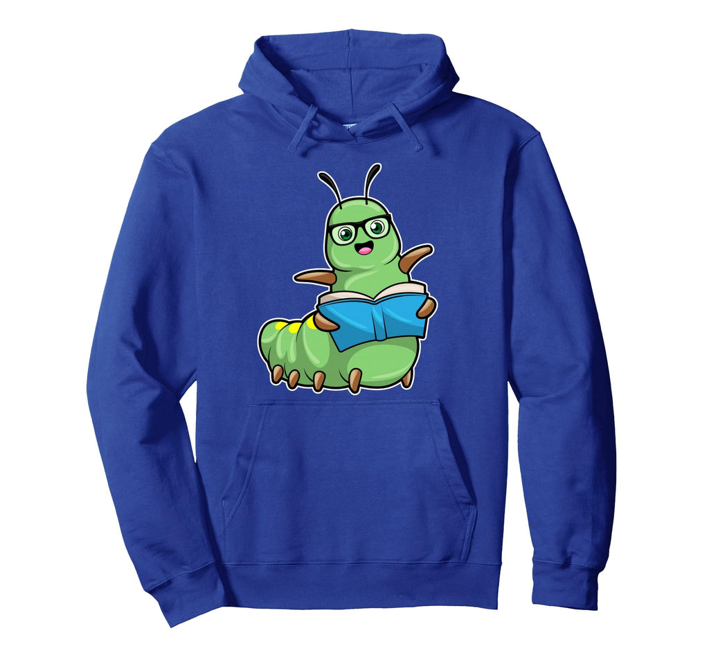 Caterpillar Nerd Book Glasses Hoodie - Fun Novelty Design Men Women - T-Shirt, Sweatshirt, Hoodie