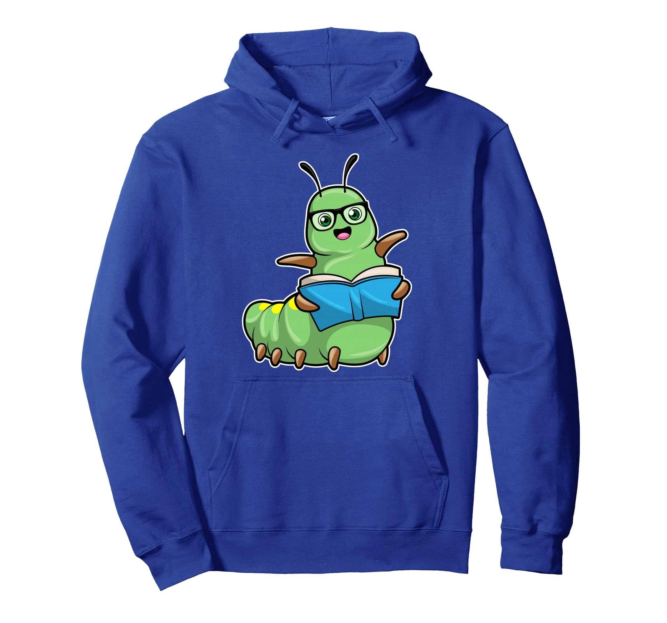 Caterpillar Nerd Book Glasses Hoodie - Fun Novelty Design Men Women - T-Shirt, Sweatshirt, Hoodie