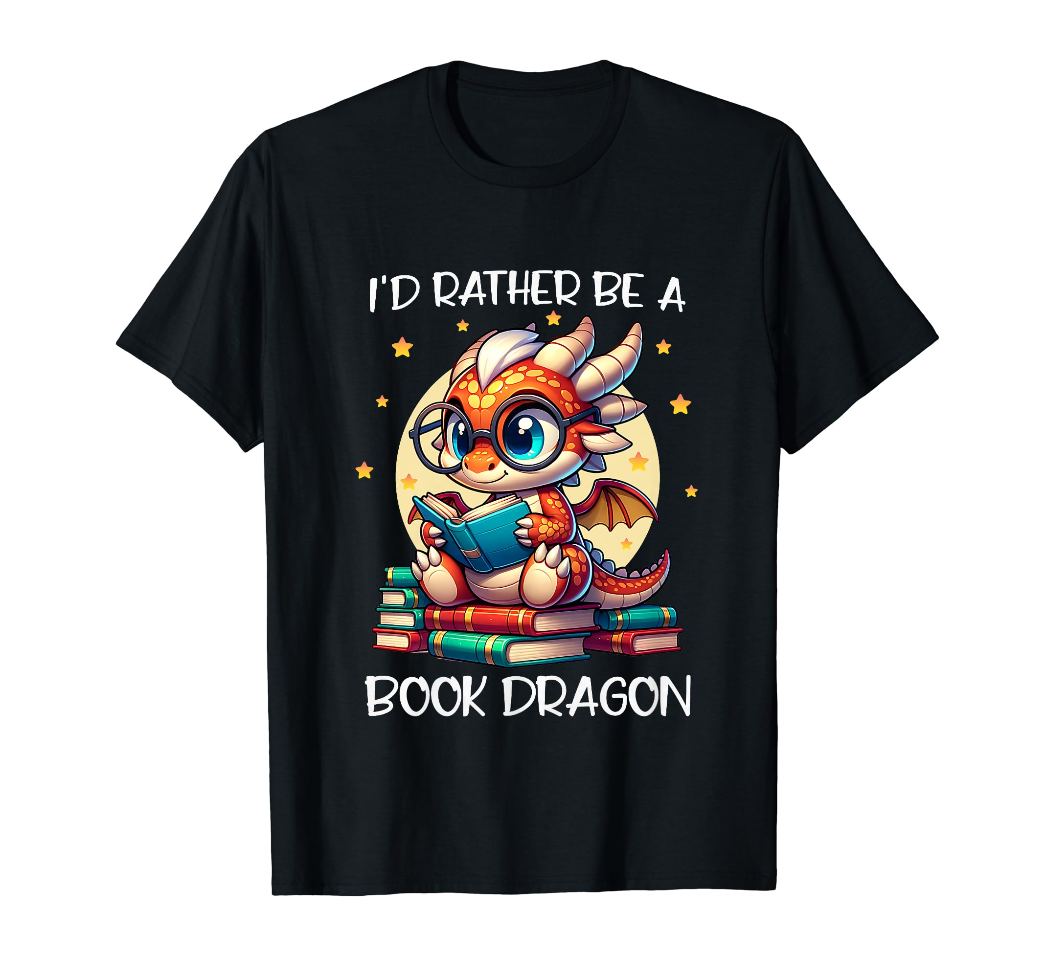 Id Rather Be Book Dragon Reading Lover T-Shirt - Novelty Apparel Unisex - T-Shirt, Sweatshirt, Hoodie