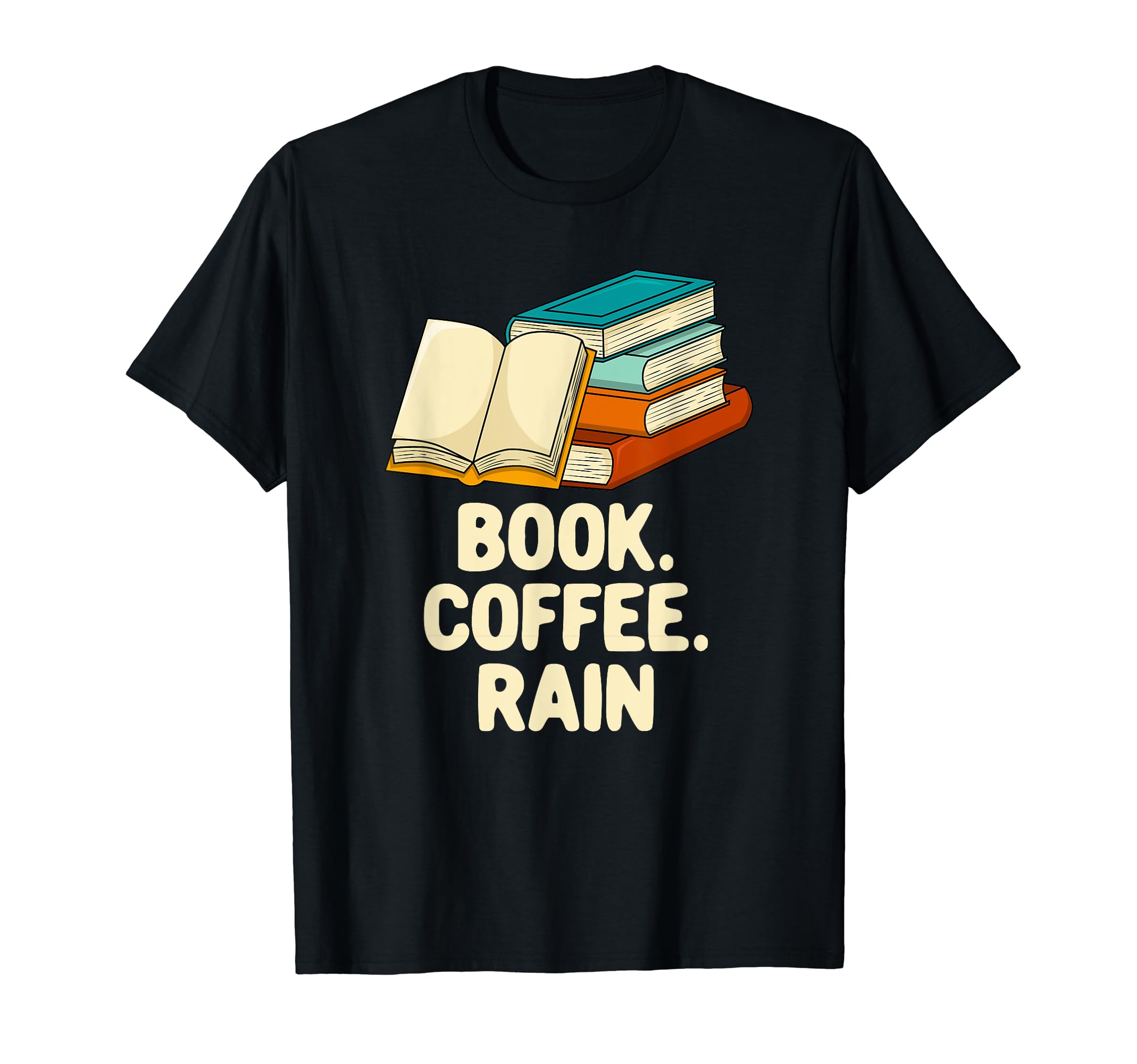 Book Coffee Rain Introvert Bookworm T-Shirt - Aesthetic Graphic Men Women - T-Shirt, Sweatshirt, Hoodie