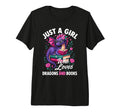 Just Who Loves Dragons And Books T-Shirt - Fun Novelty Design Men Women - T-Shirt, Sweatshirt, Hoodie