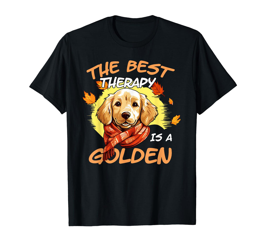 Funny Best Therapy Is Golden Retriever T-Shirt - Minimalist Print Unisex - T-Shirt, Sweatshirt, Hoodie