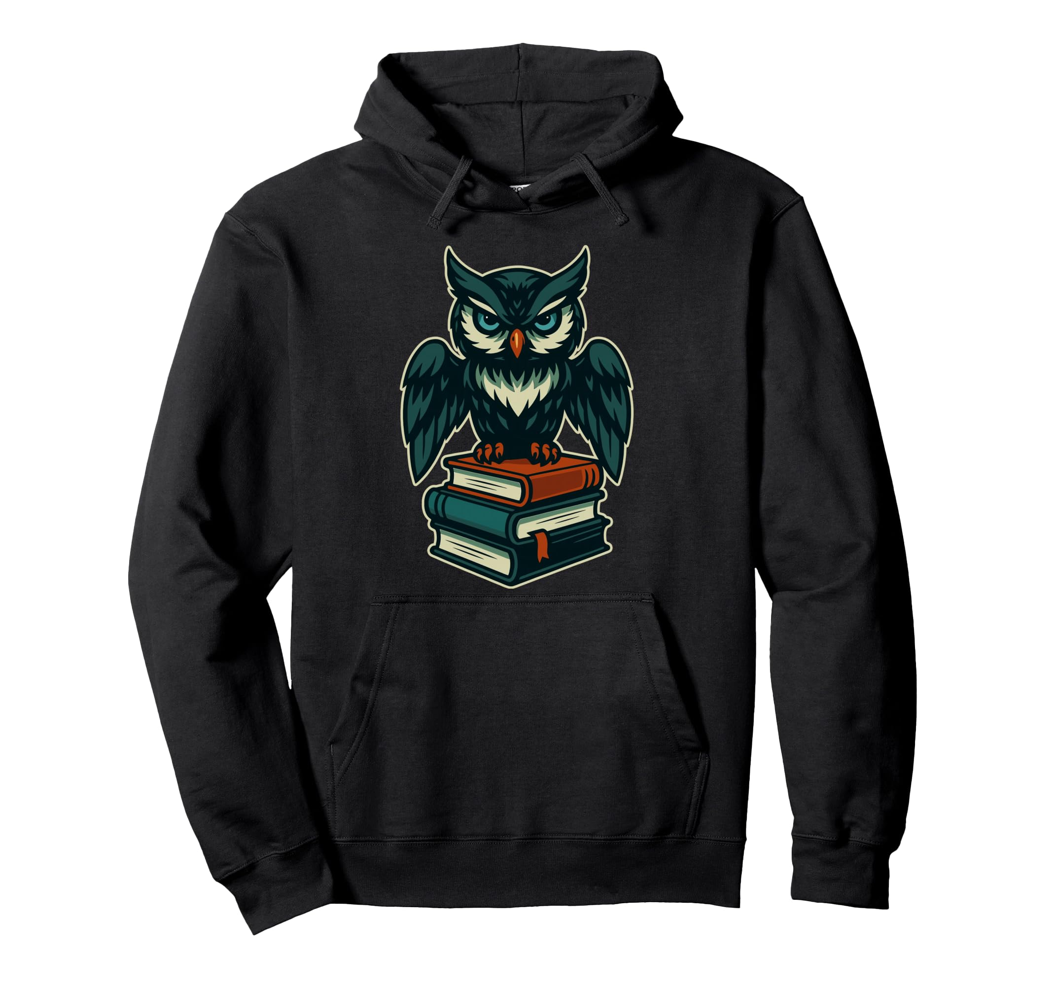 Owl Reading Books Wisdom Funny Nerd Hoodie - Fun Novelty Design Unisex - T-Shirt, Sweatshirt, Hoodie