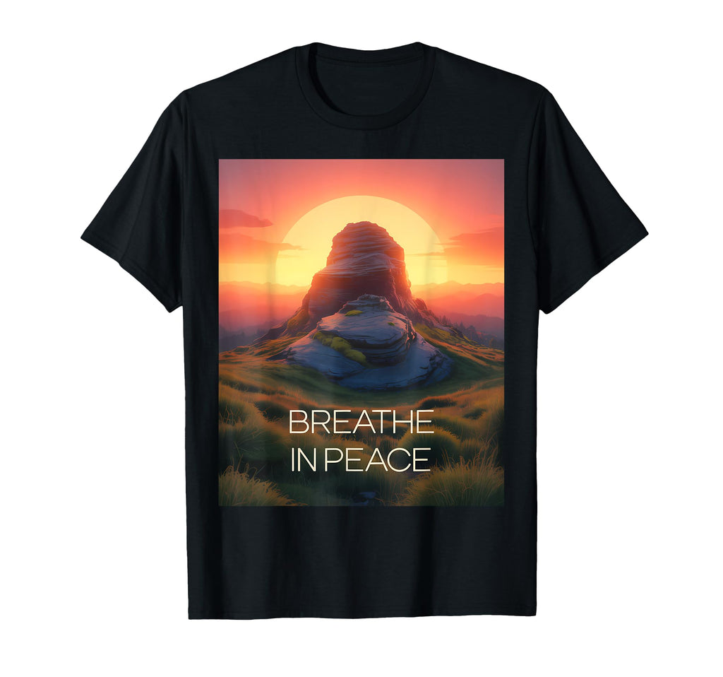 Mindfulness Meditation Mountain Sunrise T-Shirt - Graphic Print Men Women - T-Shirt, Sweatshirt, Hoodie