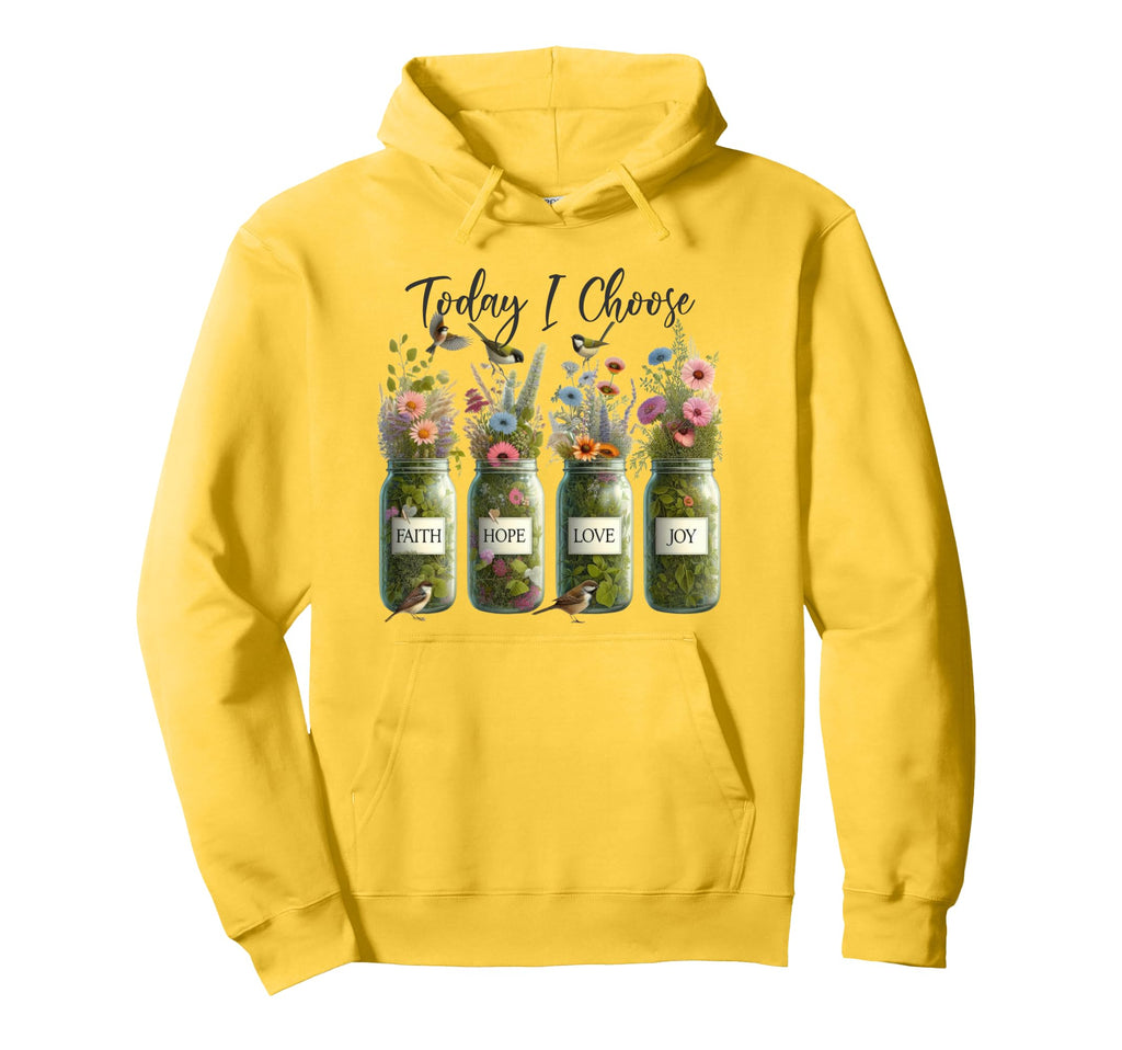 Mason Jars Floral Choose Faith Hope Love Hoodie - Aesthetic Graphic Unisex - T-Shirt, Sweatshirt, Hoodie