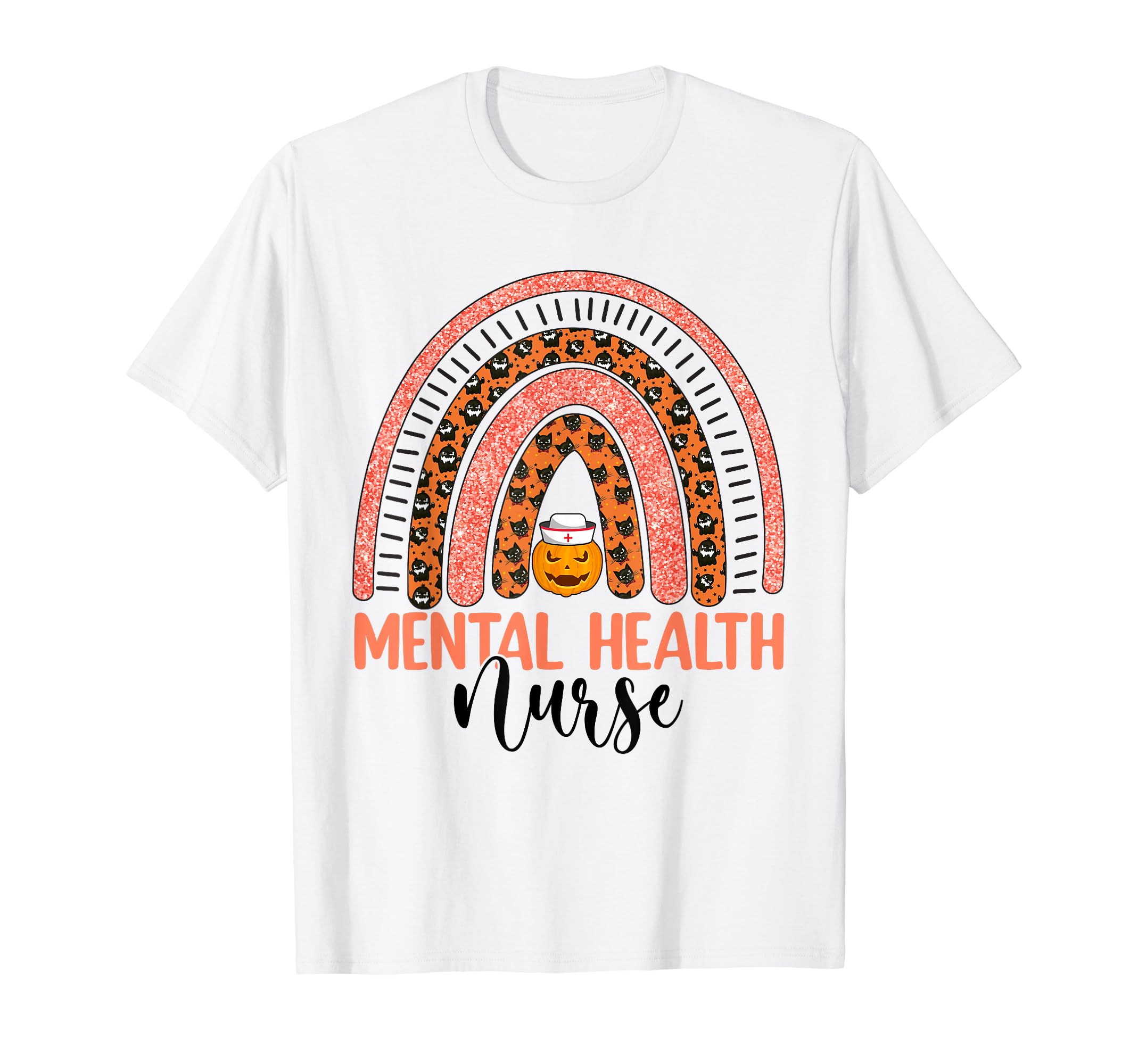 Mental Health Nurse Halloween Rainbow T-Shirt - Streetwear Style Unisex - T-Shirt, Sweatshirt, Hoodie