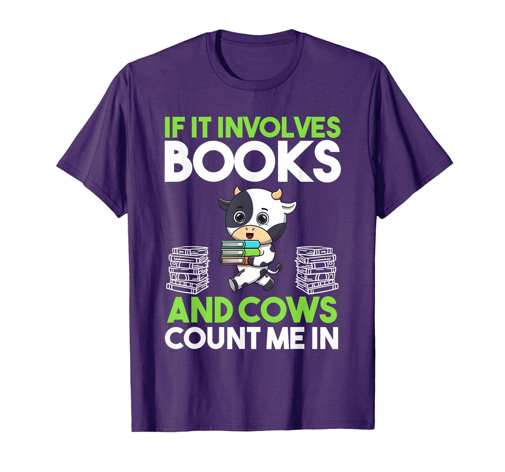 Reading Books Cow T-Shirt - Novelty Apparel for Adults - T-Shirt, Sweatshirt, Hoodie
