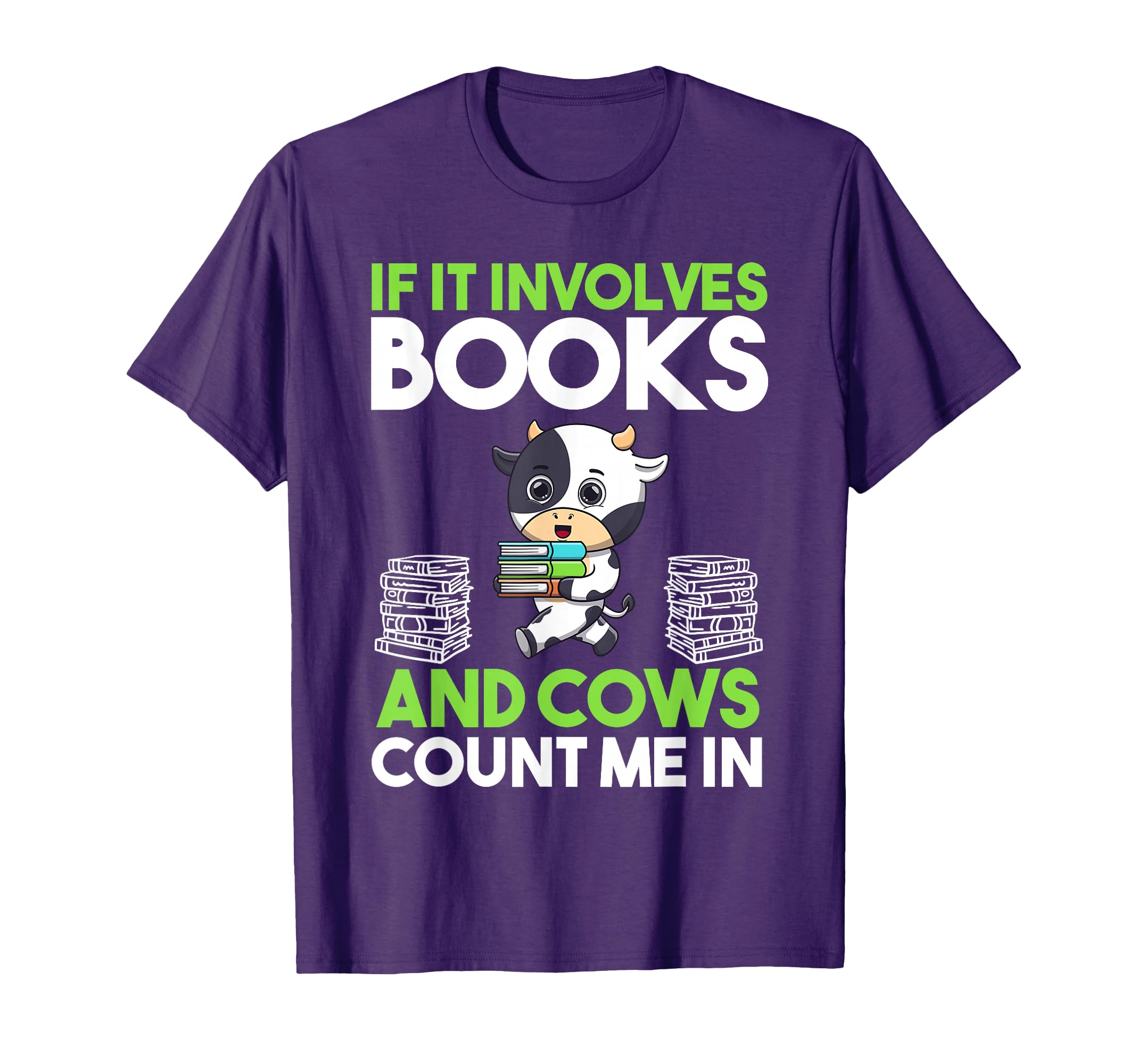 Reading Books Cow T-Shirt - Novelty Apparel for Adults - T-Shirt, Sweatshirt, Hoodie