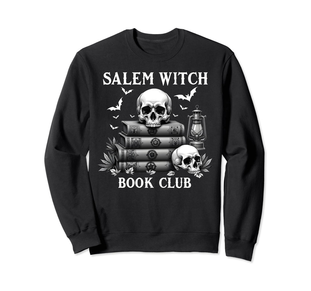 Salem Witch Book Club Halloween Skull Sweatshirt - Trendy Graphic Unisex - T-Shirt, Sweatshirt, Hoodie