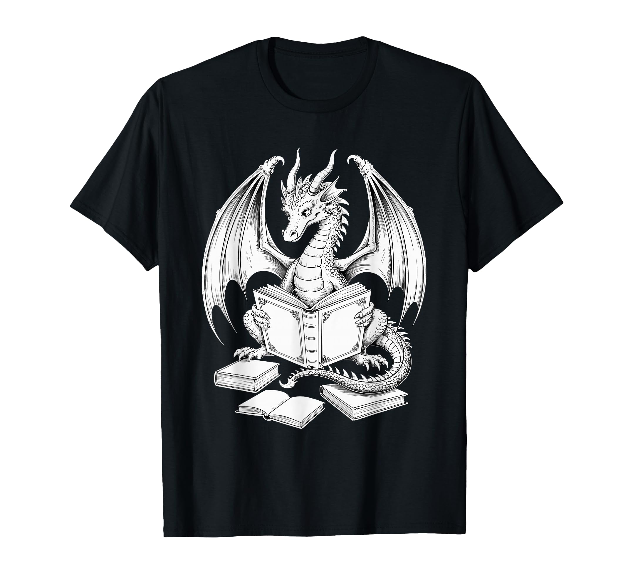 Dragon Reading Book Bookworm Books T-Shirt - Unique Graphic Men Women - T-Shirt, Sweatshirt, Hoodie