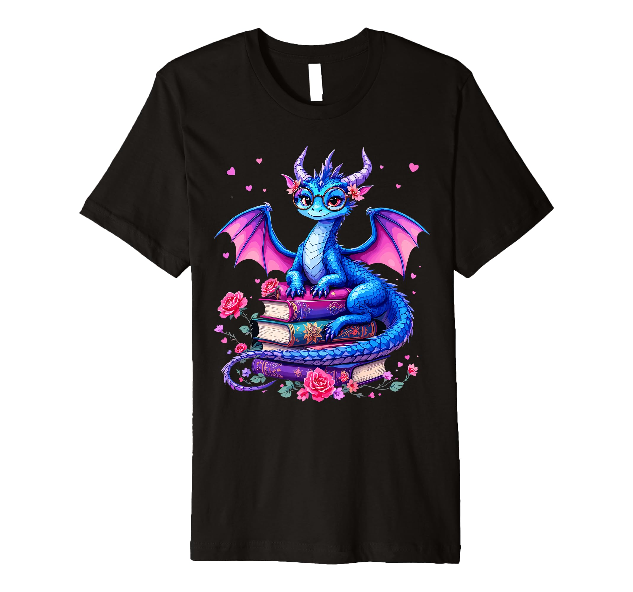 Dragons And Books Dragon Reading T-Shirt - Casual Everyday Wear Men Women - T-Shirt, Sweatshirt, Hoodie