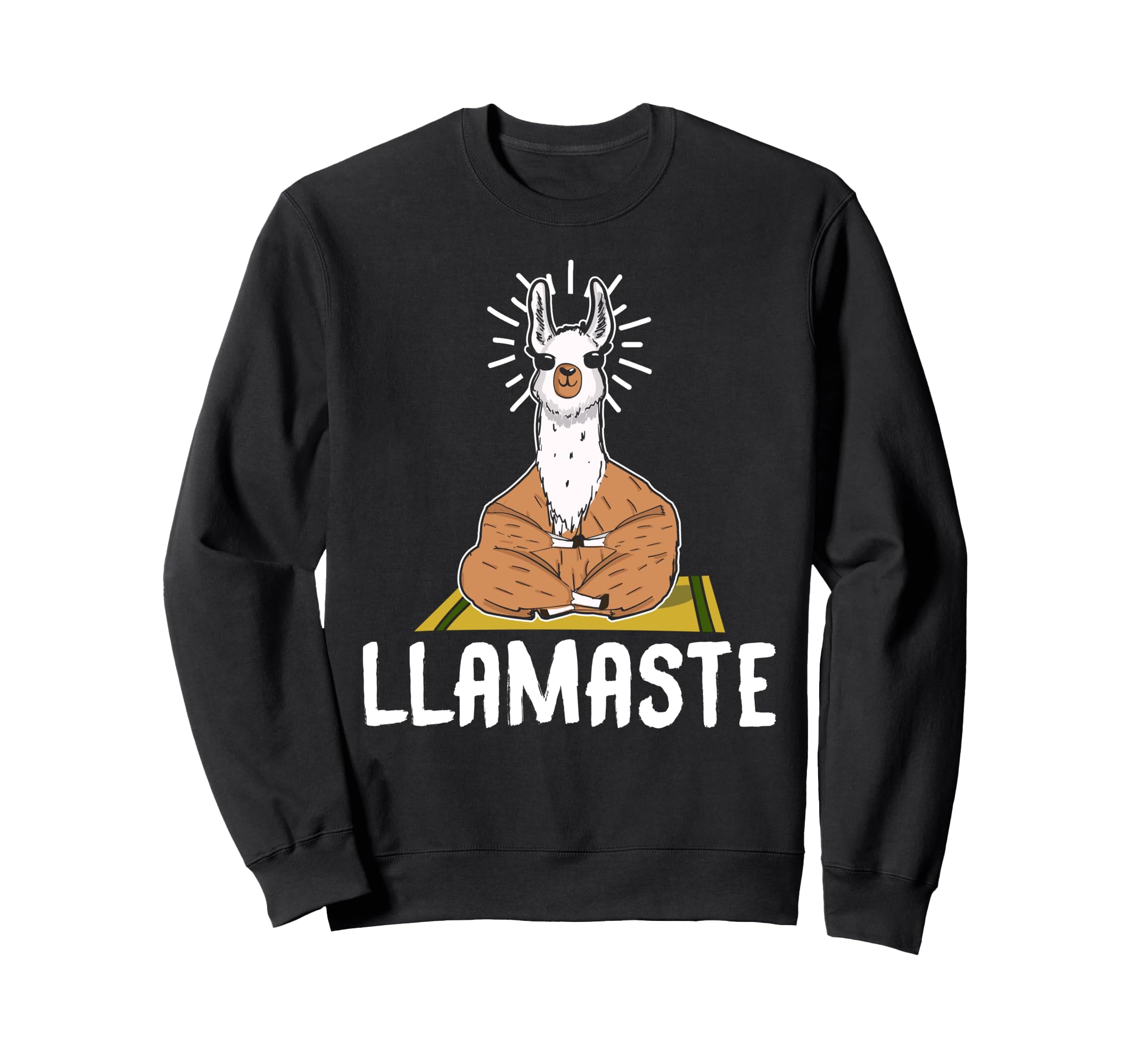 Llamaste Funny Yoga Llama Meditation Sweatshirt - Unique Graphic Men Women - T-Shirt, Sweatshirt, Hoodie