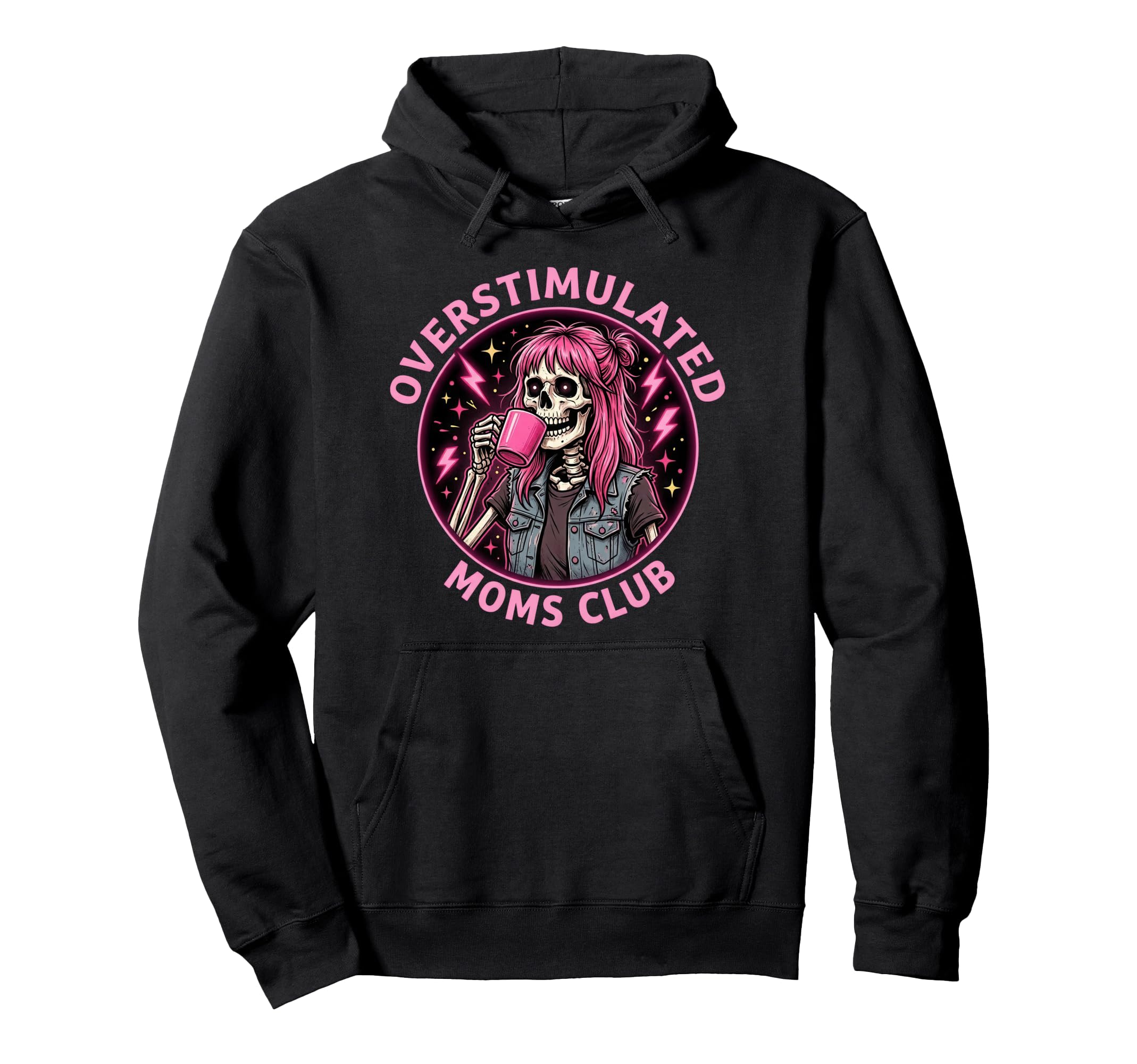 Overstimulated Moms Club Neurodivergent Hoodie - Fun Novelty Design Unisex - T-Shirt, Sweatshirt, Hoodie