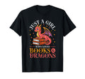 Just Who Loves Books Dragons Reading T-Shirt - Novelty Apparel Men Women - T-Shirt, Sweatshirt, Hoodie