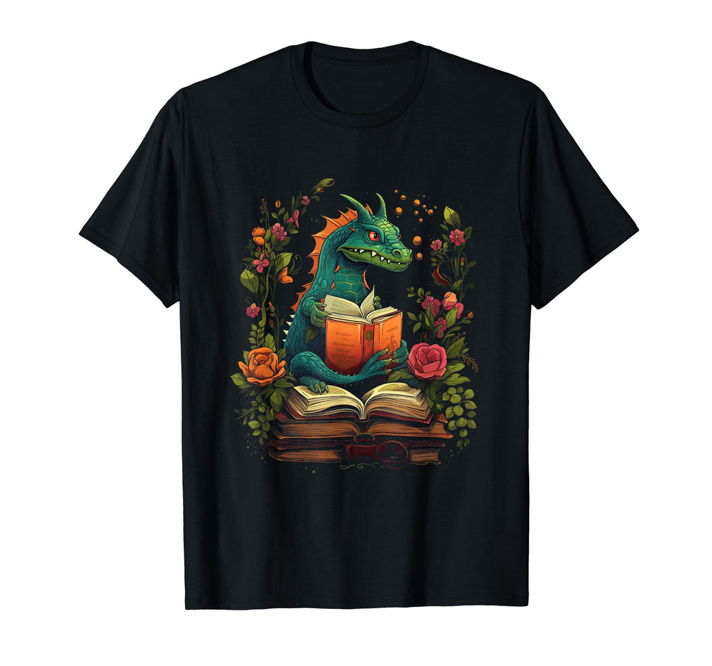Book Dragon Reading Books Bookworm T-Shirt - Graphic Print Men Women - T-Shirt, Sweatshirt, Hoodie