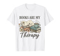 Book Are My Therapy Aesthetic Bookish T-Shirt - Novelty Apparel Unisex - T-Shirt, Sweatshirt, Hoodie