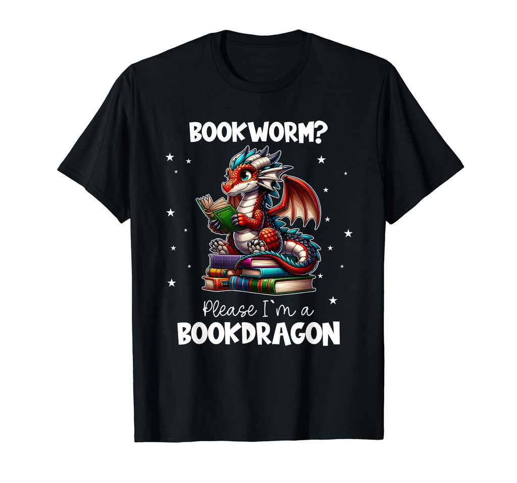 I Am Book Dragon Bookworm Reading Book T-Shirt - Graphic Print for Adults - T-Shirt, Sweatshirt, Hoodie