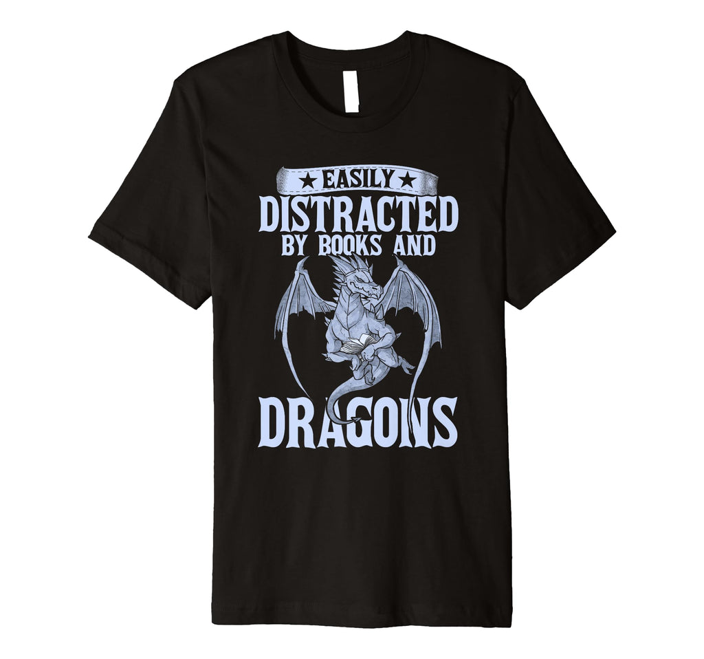 Book Nerd Easily Distracted Books T-Shirt - Custom Art Print for Adults - T-Shirt, Sweatshirt, Hoodie