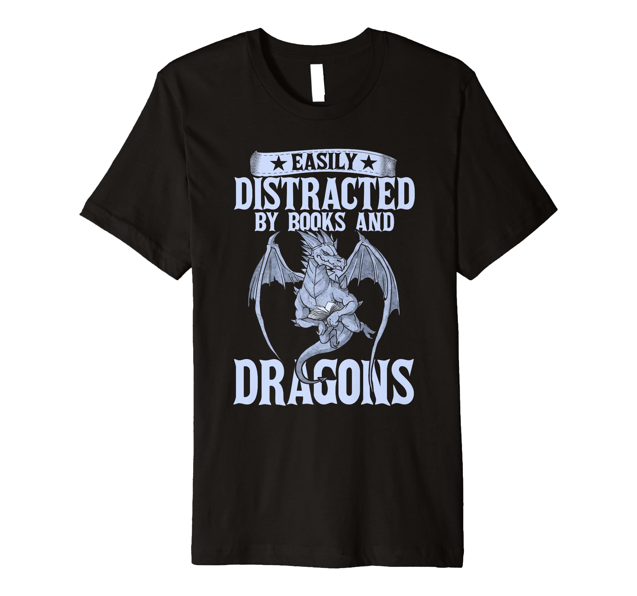 Book Nerd Easily Distracted Books T-Shirt - Custom Art Print for Adults - T-Shirt, Sweatshirt, Hoodie