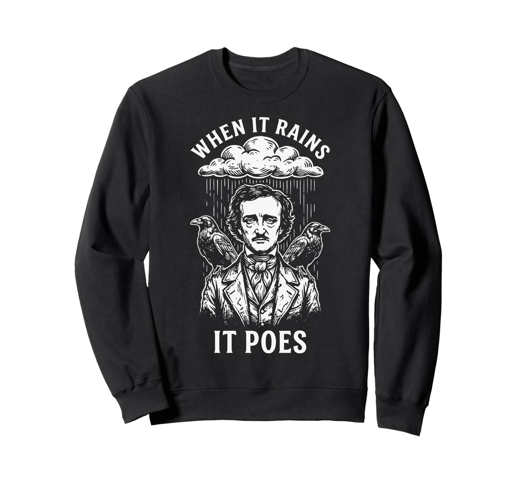 Edgar Allan Poe Raven Literature Sweatshirt - Custom Art Print for Adults - T-Shirt, Sweatshirt, Hoodie