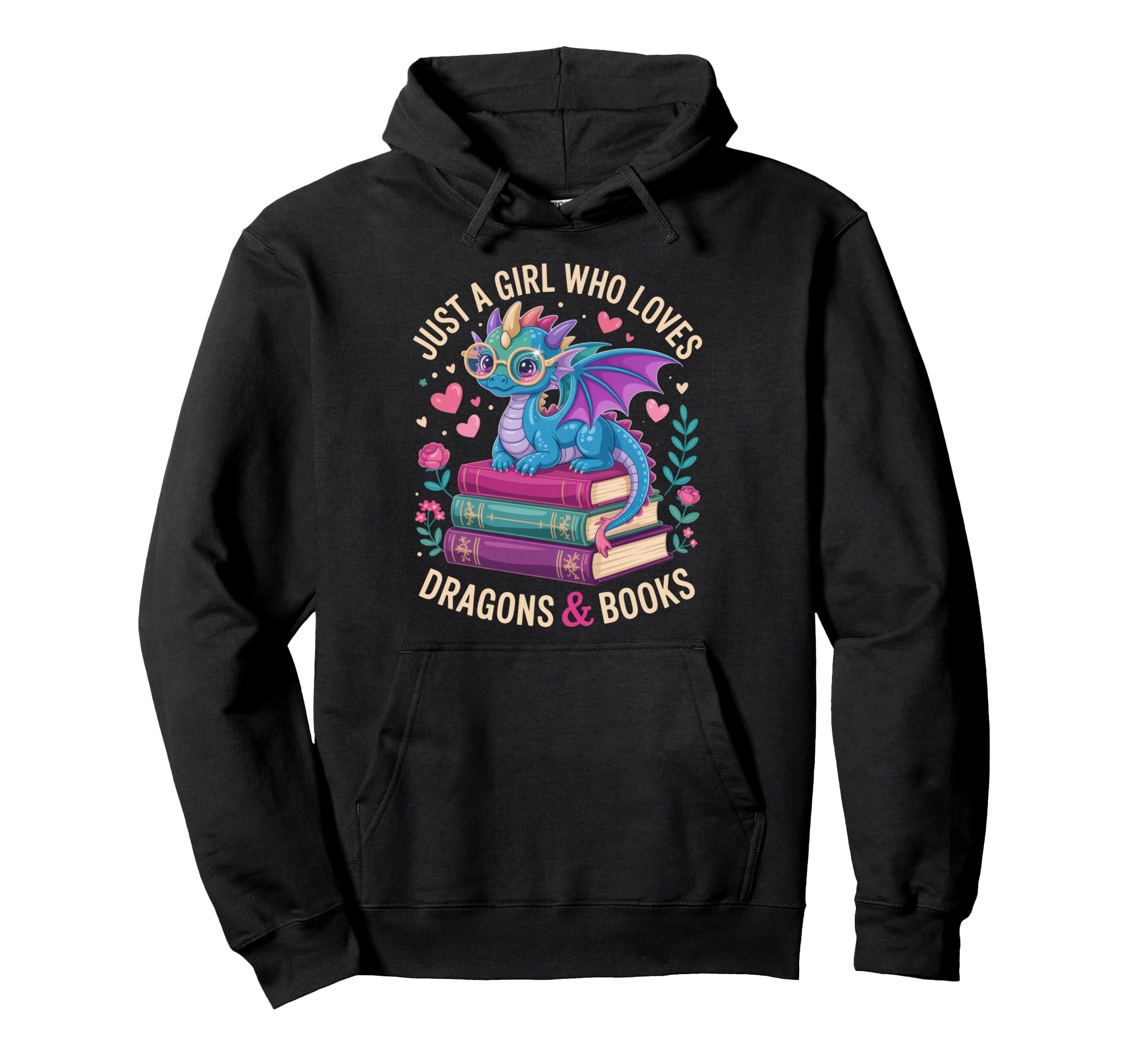Just Who Loves Dragons And Books Hoodie - Casual Everyday Wear for Adults - T-Shirt, Sweatshirt, Hoodie