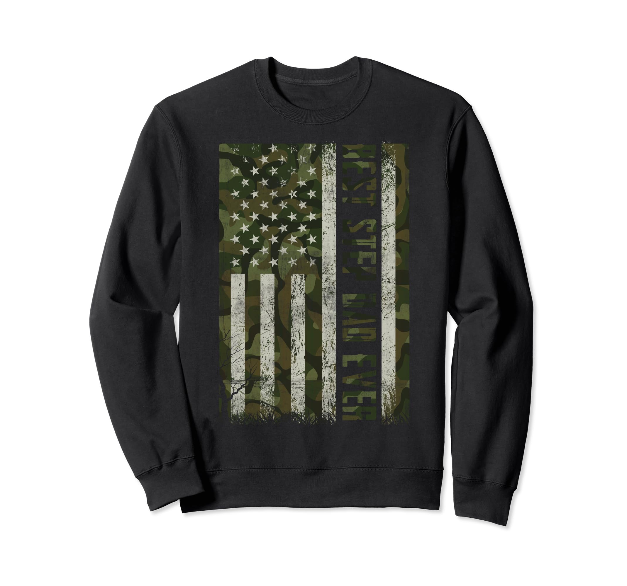 Best Step Dad Ever Us Flag Dad Sweatshirt - Fun Novelty Design Men Women - T-Shirt, Sweatshirt, Hoodie