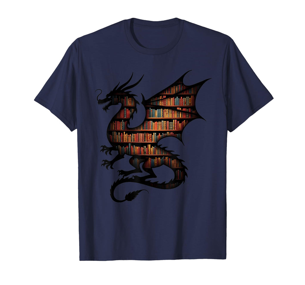 Book Lover Bookworm Reading Books Dragon T-Shirt - Graphic Print Unisex - T-Shirt, Sweatshirt, Hoodie