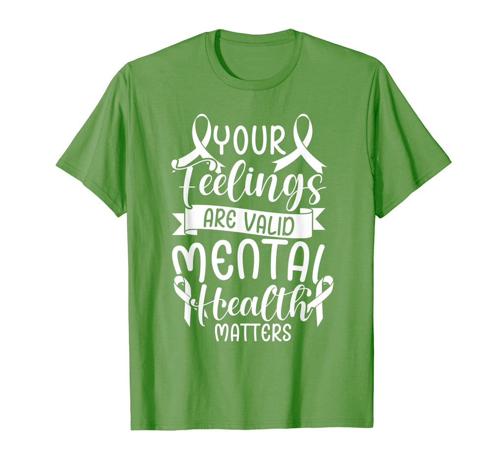 Green Ribbon Your Feelings Are Valid T-Shirt - Unique Graphic for Adults - T-Shirt, Sweatshirt, Hoodie