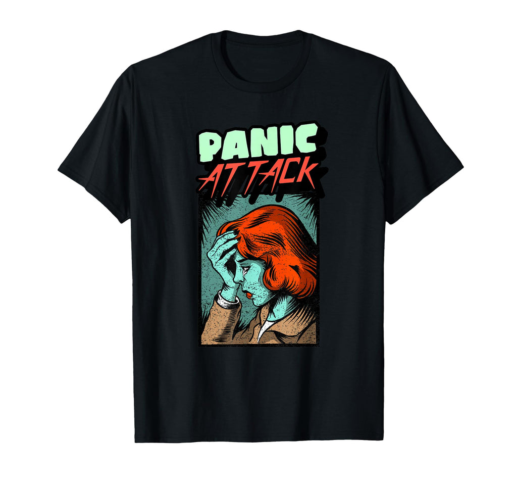 Comic Panic Attack Illustration Mental T-Shirt - Trendy Graphic Men Women - T-Shirt, Sweatshirt, Hoodie