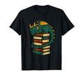 Sleeping Dragon Book Stack Fantasy Art T-Shirt - Trendy Graphic for Adults - T-Shirt, Sweatshirt, Hoodie