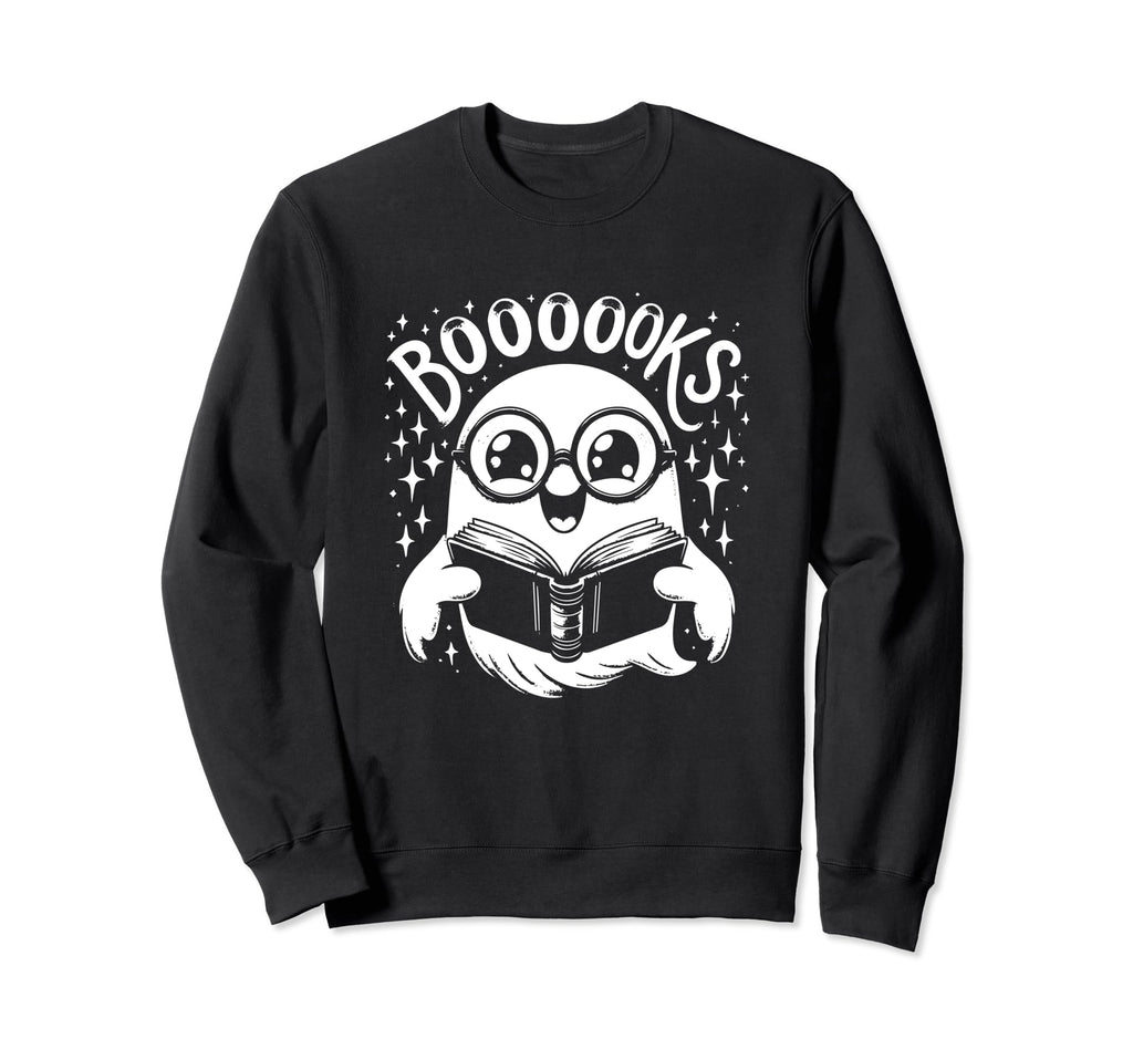 Booooks Ghost Halloween Book Sweatshirt - Casual Everyday Wear Men Women - T-Shirt, Sweatshirt, Hoodie