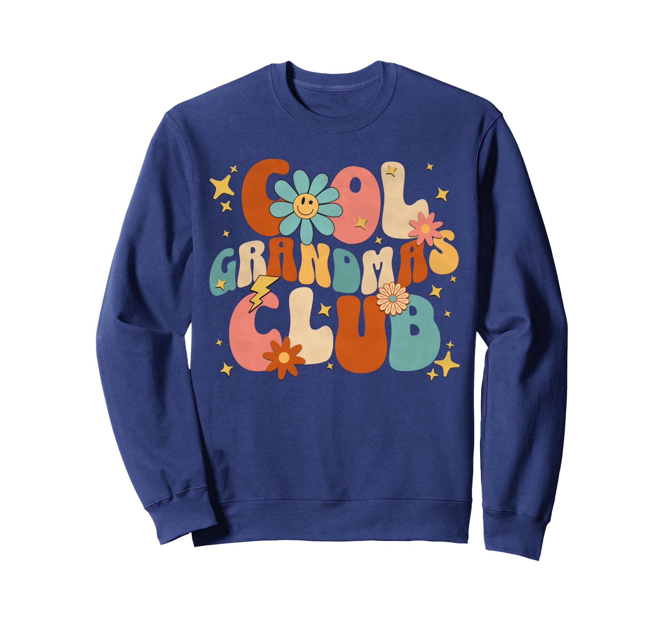 Grandmas Club Groovy Funny New Grandma Sweatshirt - Unique Graphic Unisex - T-Shirt, Sweatshirt, Hoodie