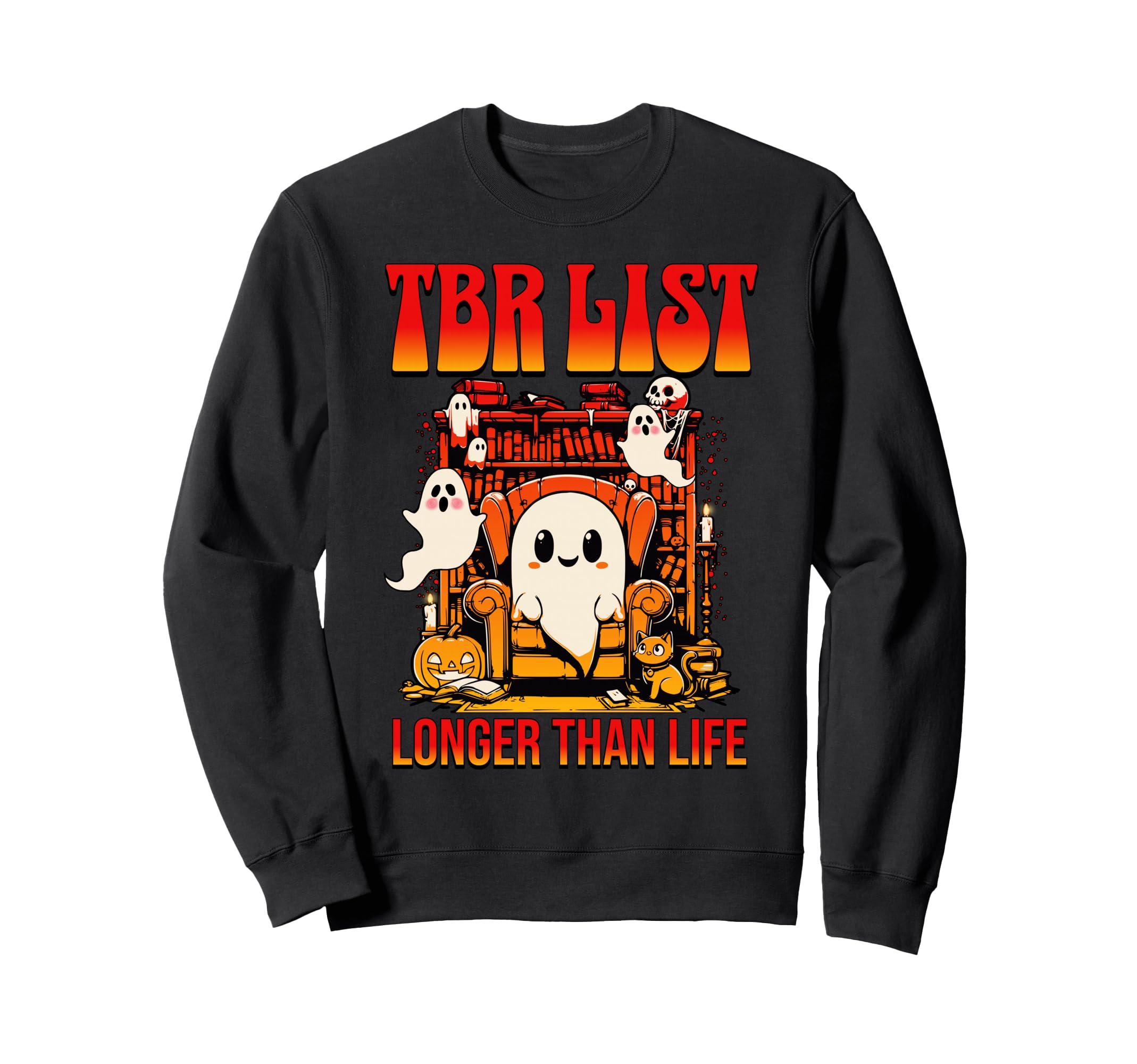 Halloween Book Lover Tbr List Sweatshirt - Novelty Apparel for Adults - T-Shirt, Sweatshirt, Hoodie